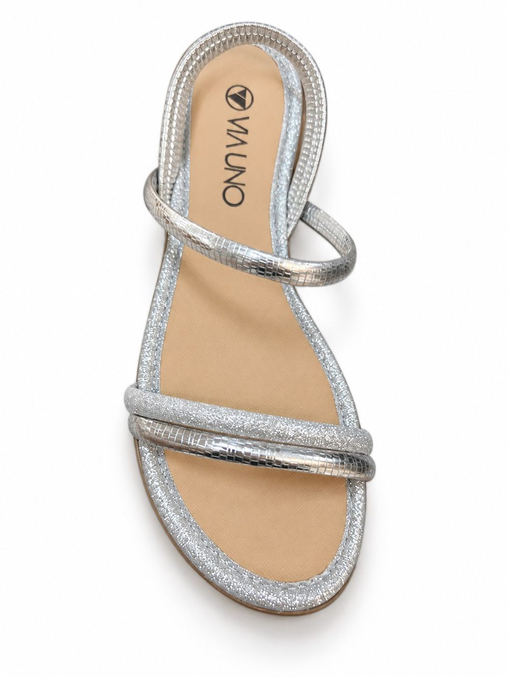 Rasteira Fem Sint. Sola Sintetica Mest Soa Off White /metal Soa Prata Id Produto = — foto 1