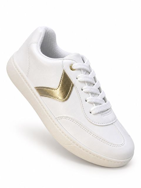 Tenis Fem. de Uso Comum C/ Sola Sint. Cabedal Sint Branco
