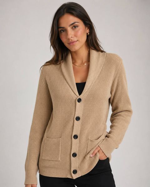 Cardigan Alongado Bege