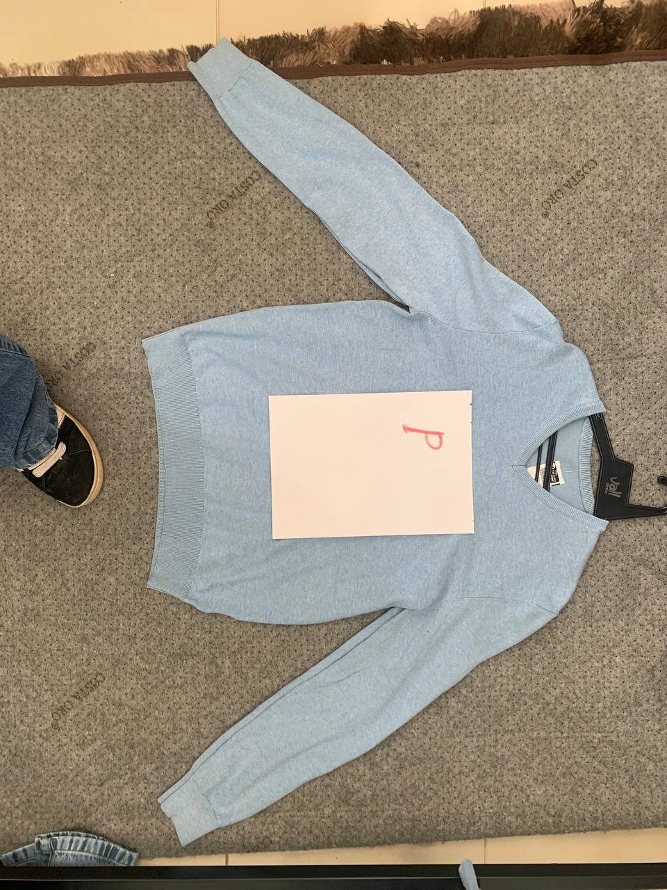 Blusa de Lã Gola V Azul Bebe — foto 2
