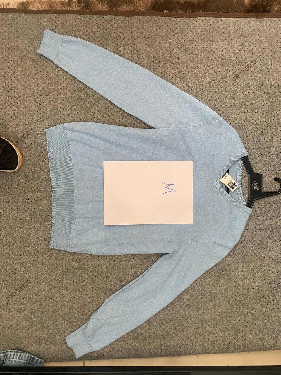 Blusa de Lã Gola V Azul Bebe — foto 3