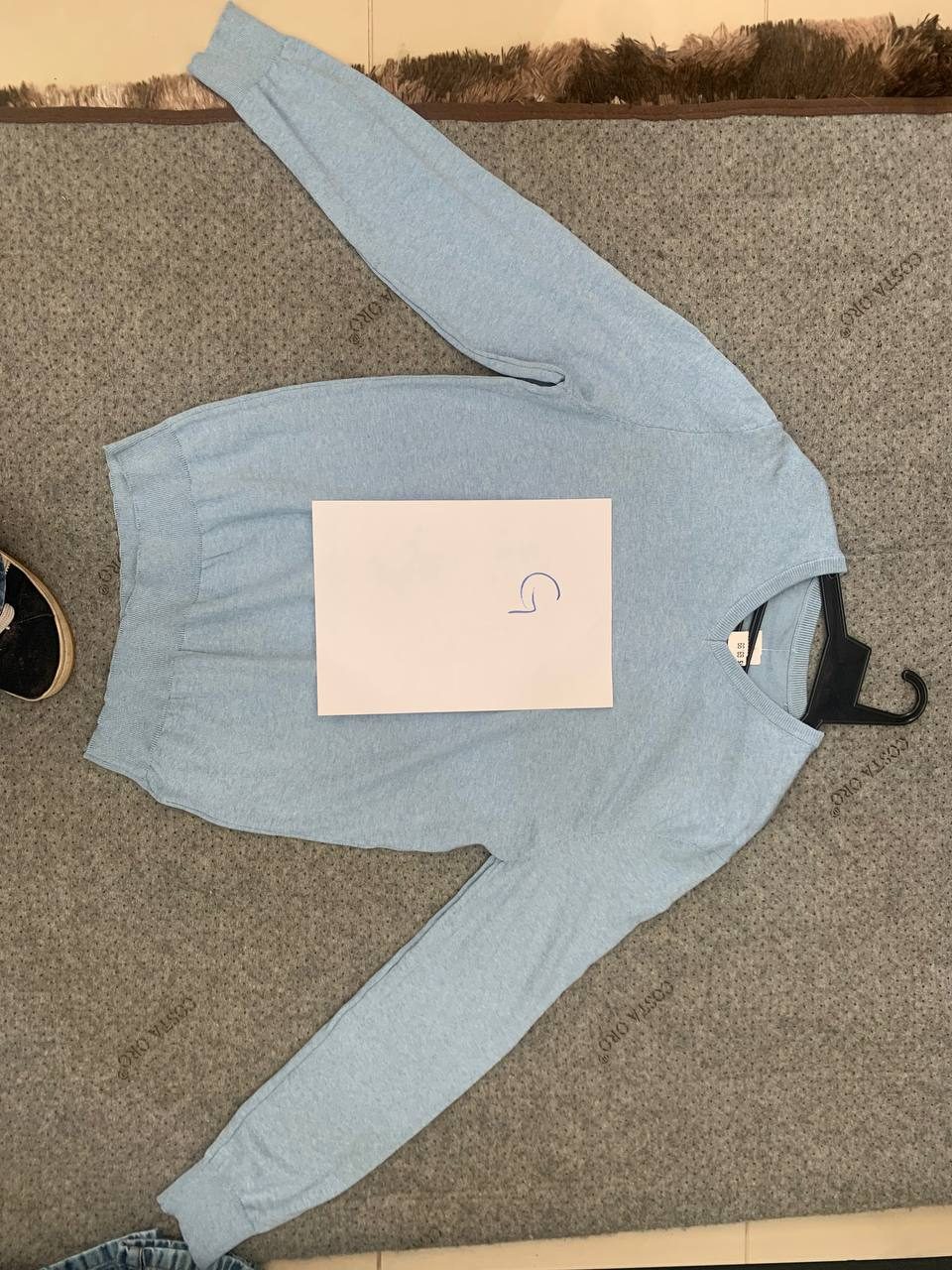 Blusa de Lã Gola V Azul Bebe — foto 4