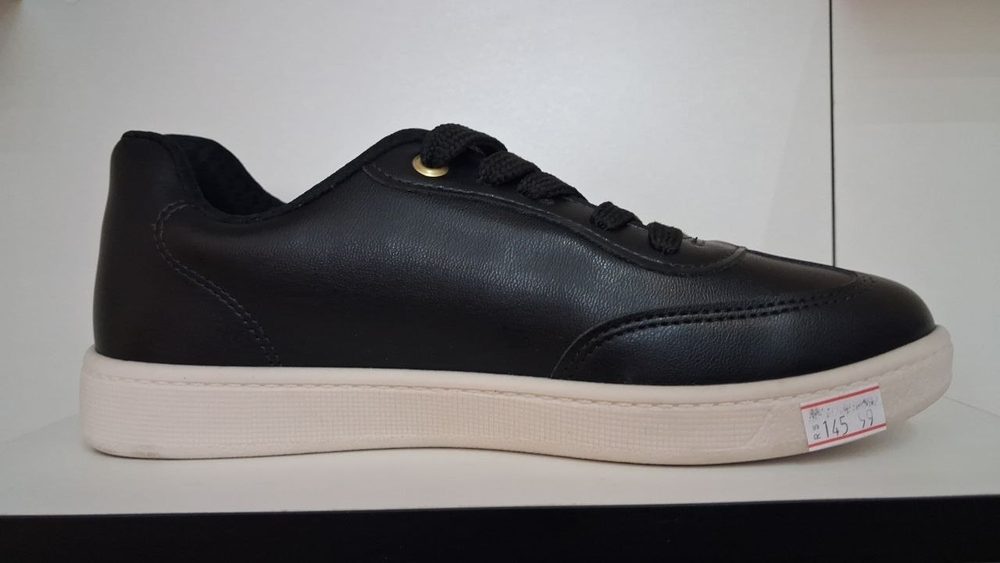 Tenis Fem. de Uso Comum C/ Sola Sint. Cabedal Sint Preto — foto 3