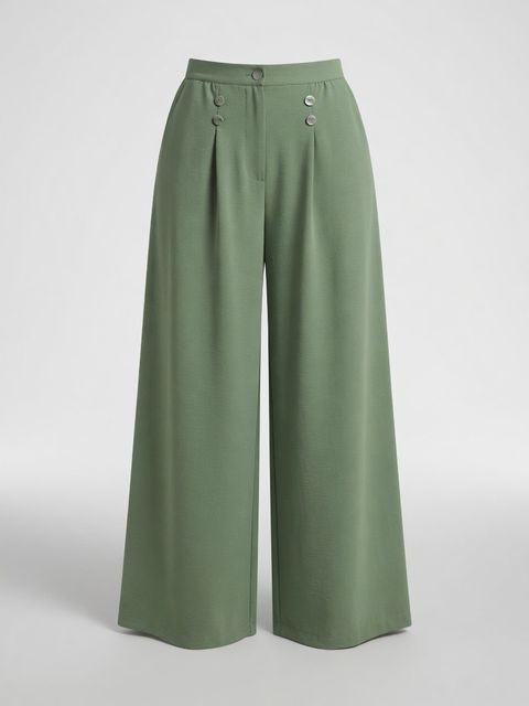 Calça Pantalona Botão