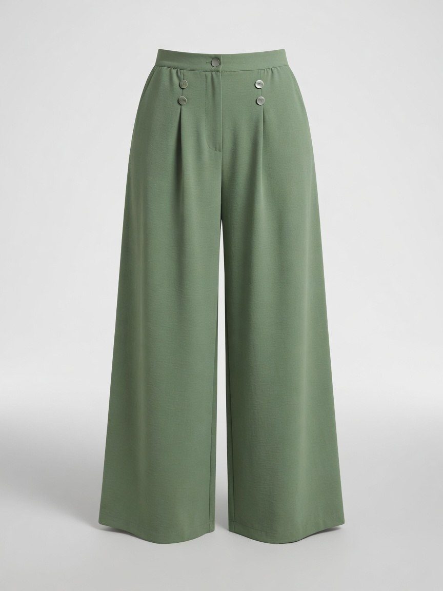 Calça Pantalona Botão — foto 1