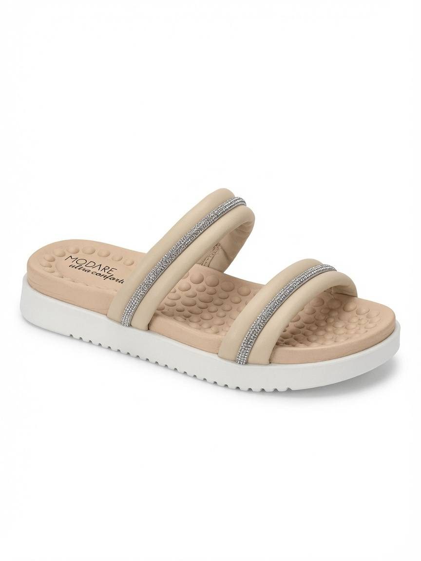 Sandalia Fem. de Uso Comum Creme Creme — foto 2