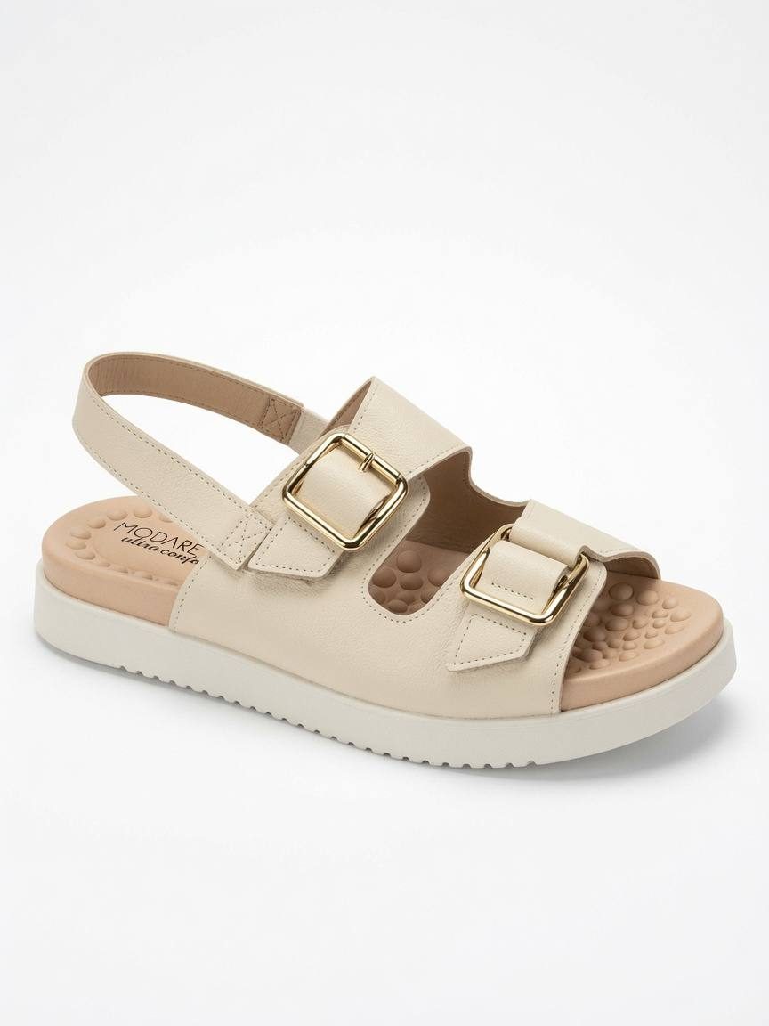 Sandalia Fem. de Uso Comum Creme Creme — foto 2
