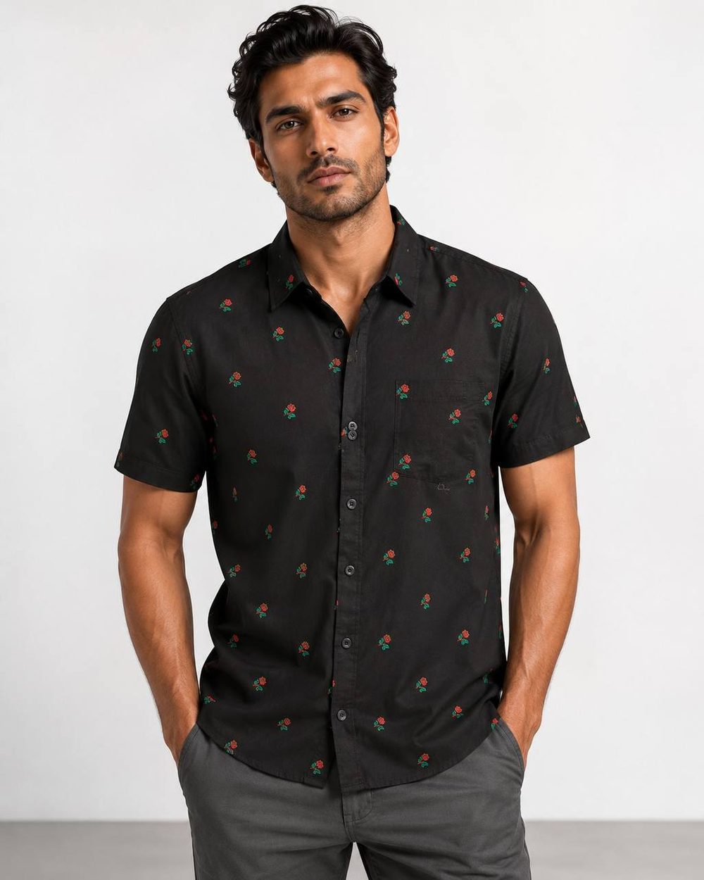 Camisa Estampada Gola Polo Masc — foto 1