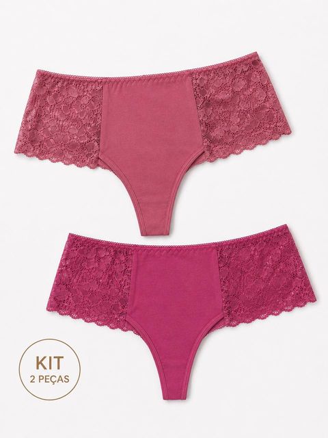 Calcinha Kit C/2 Peças Rosa