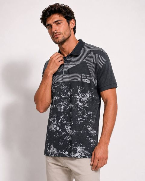 Camisa Polo Masc Cinza