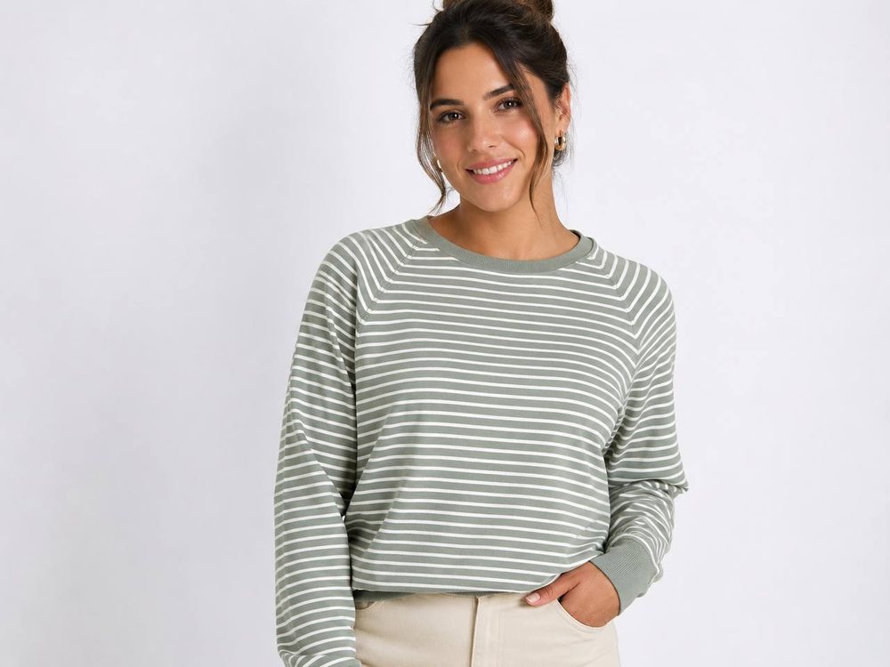 Blusa Feminina Verde Listrado — foto 1