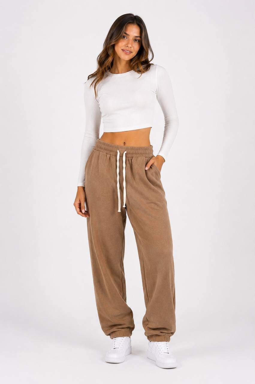 Calça Moletom Fem Marrom — foto 2