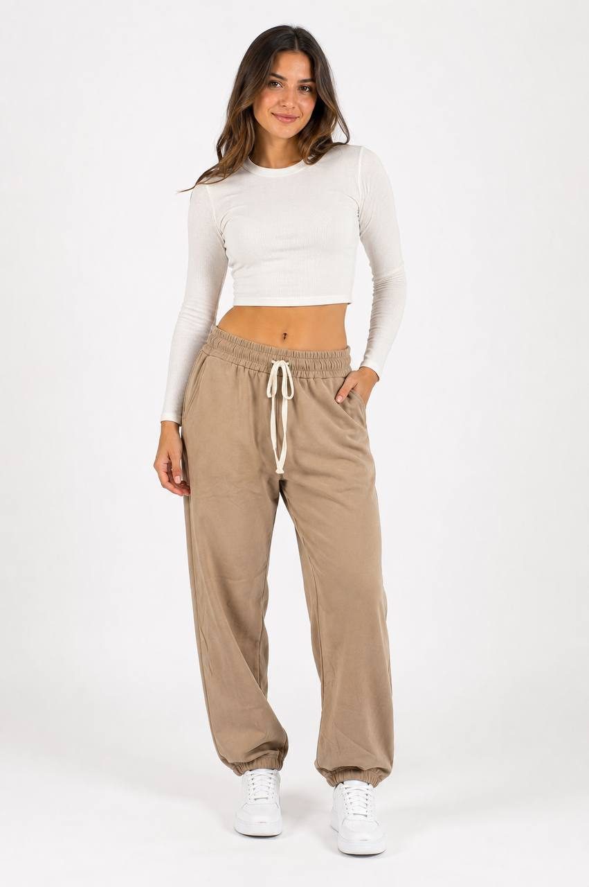 Calça Moletom Fem Marrom — foto 3