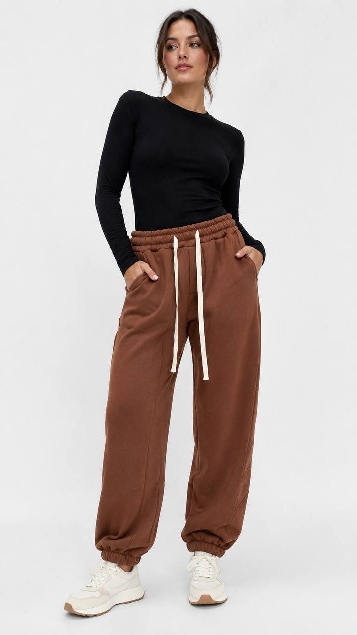 Calça Moletom Fem Marrom — foto 5