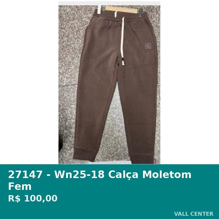 Calça Moletom Fem Marrom — foto 7
