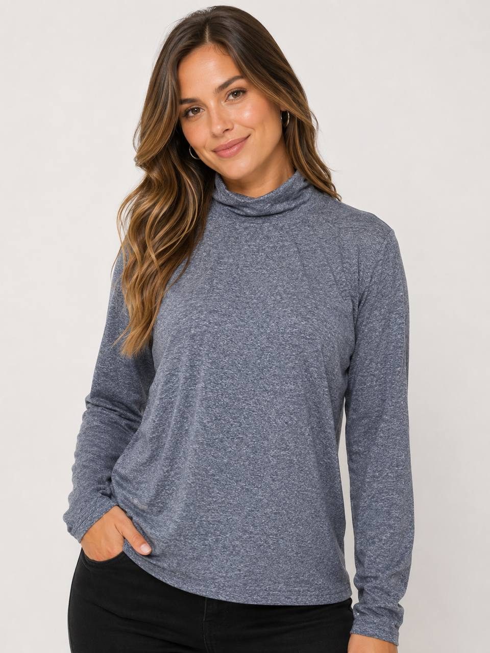 Blusa Fem Azul Cinza — foto 1