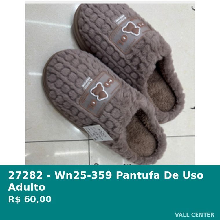 Pantufa de Uso Adulto Marrom — foto 3