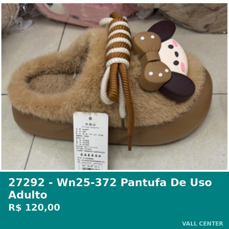 Pantufa de Uso Adulto Marrom — foto 2