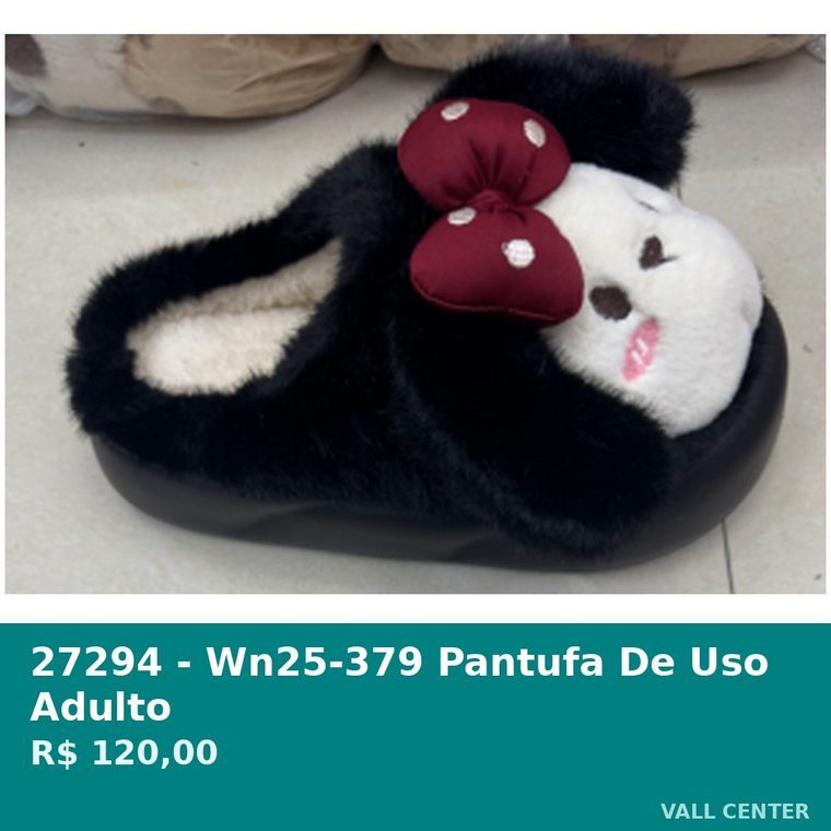 Pantufa de Uso Adulto Preto — foto 3