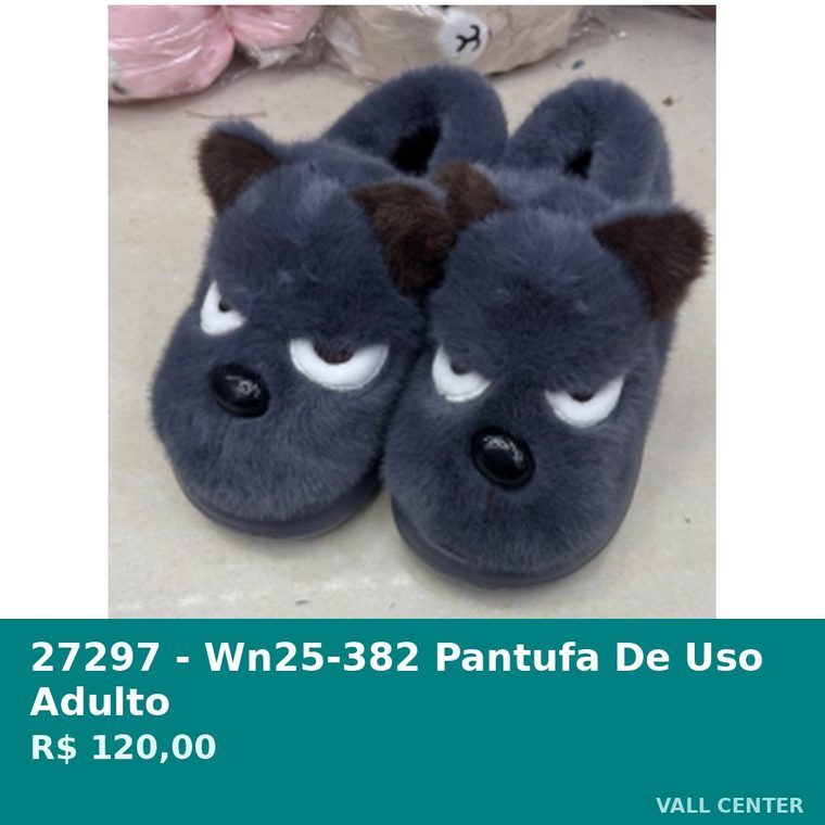 Pantufa de Uso Adulto Cinza — foto 3
