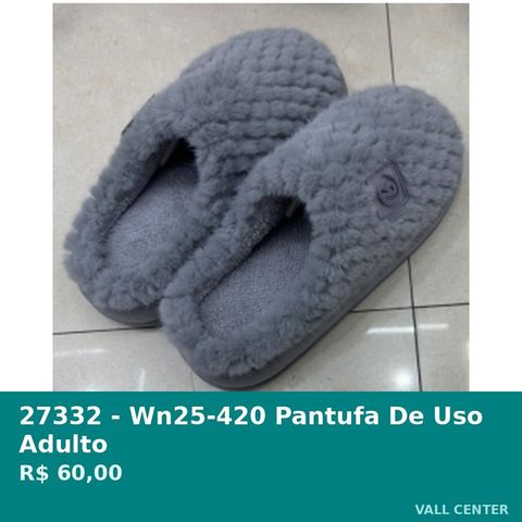 Pantufa de Uso Adulto Cinza