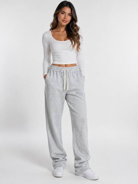 Calça Moletom Fem Cinza