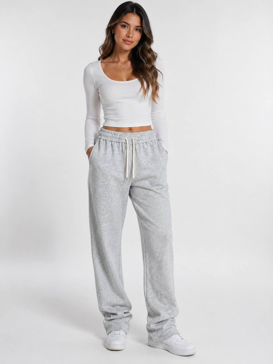 Calça Moletom Fem Cinza — foto 1