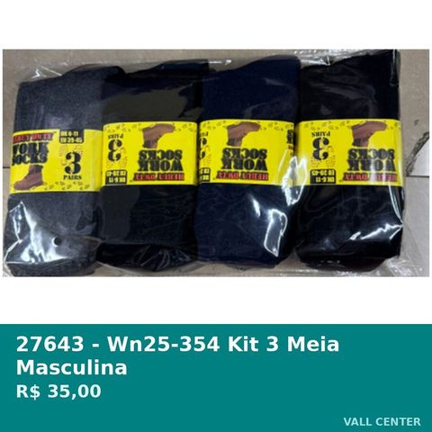 Kit 3 Meia Masculina
