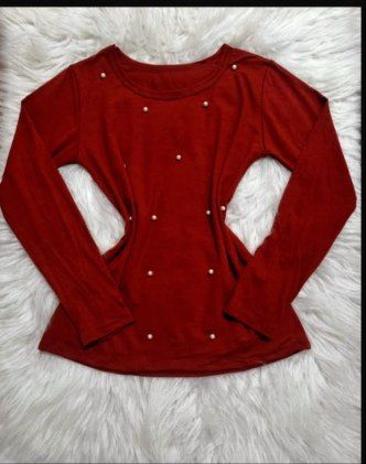 Blusinha Pedraria Manga Longa